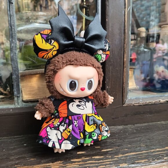 Disney Halloween Mickey Pumpkin Handmade Dress with Minnie Ears Labubu Outfit - Picture 4 of 9